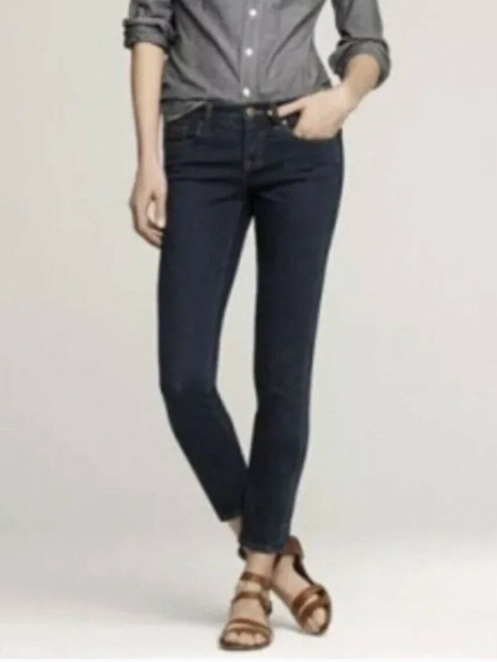 J. Crew Factory Mid-Rise Stretch Toothpick Jeans Size 33 NWOT Style‎ #E0823